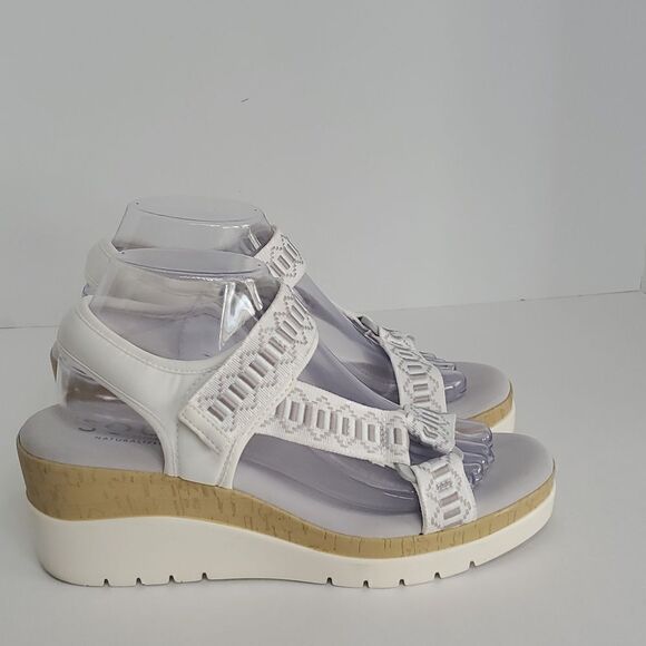Soul Naturalizer Glitz Wedge Sandal White Grey Size 9M - Picture 1 of 10